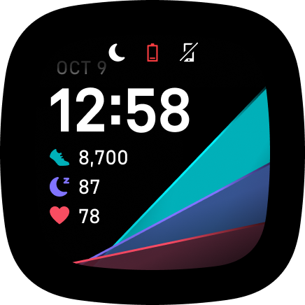 Status indicators at the top of the clock screen