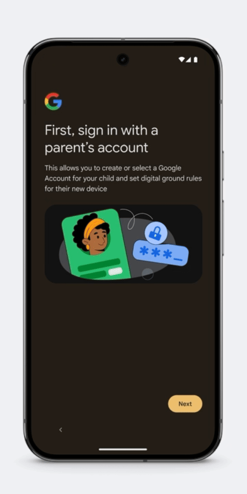 Set up a child account on a Pixel phone Step 3
