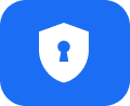 Blue lock badge icon